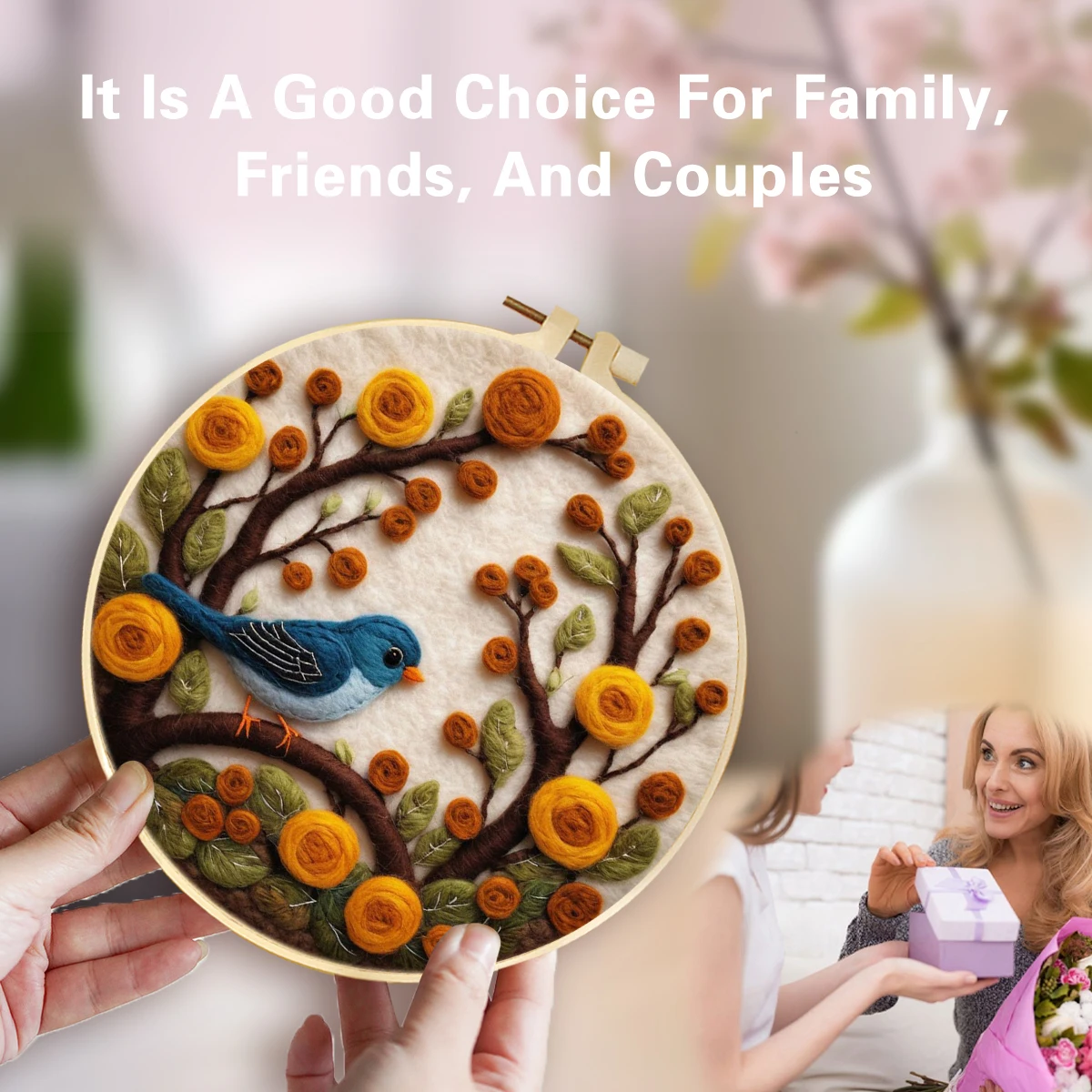 CHENISTORY DIY Wool Felting Kit with Tools Bird Animal Pattern Handcraft Needle Felting Set for Beginners Creative Gift needle felting kit,wool felting kit,needle felting painting kit