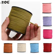 5/20m 2.5mm Flat Faux Suede Braided Cord Velvet Leather Rope Handmade Thread String for Jewelry Bracelet Necklace Keychain