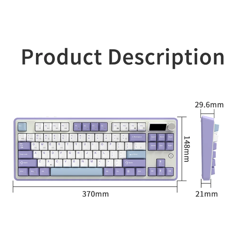 AJAZZ AK870 Mechanical Keyboard Tri-mode RGB Hot-swappable 1.06