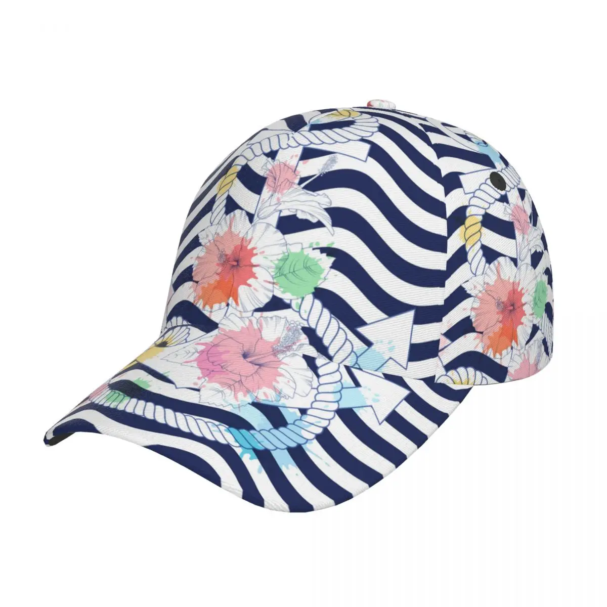 

Регулируемая Кепка унисекс для взрослых, бейсбольная кепка с якорем и цветами, шапка в стиле хип-хоп