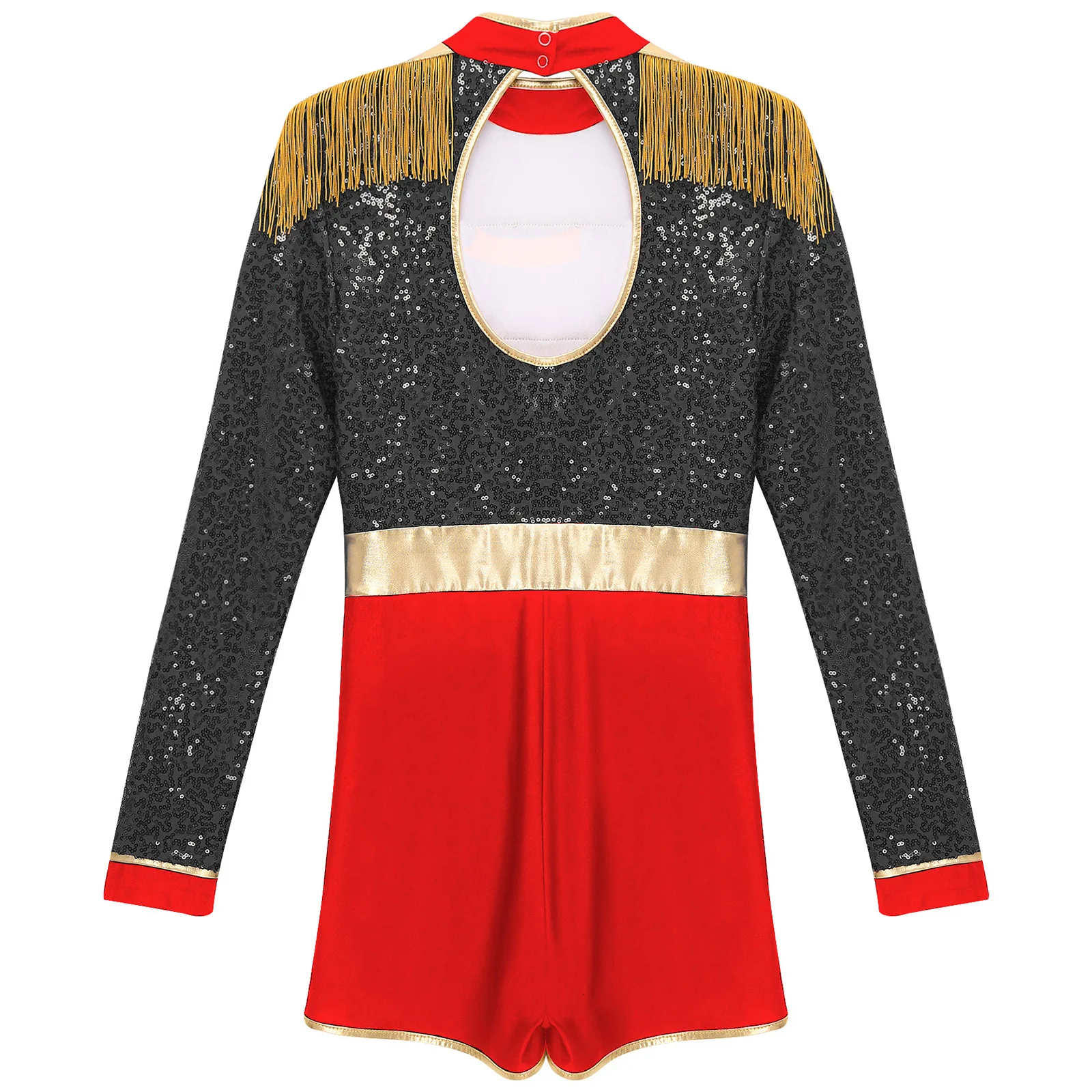 Damen Zirkus Ring master Cosplay Kostüm Langarm Quaste Schulter brett Tutu Kleid Bodysuit Halloween Karneval Party Clubwear – Detail 30