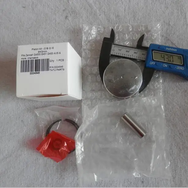 

G4500 PISTON KIT 43mm FOR KOMATSU ZENOAH G451 G455 &MORE 45CC CHAINSAW CYLINDER ASSEMBLY KOLBEN ASSY RING SET FREE SHIPPING