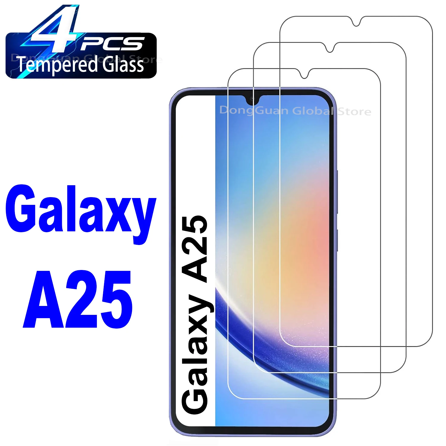 2/4Pcs Tempered Glass For Samsung Galaxy A25 Screen Protector Glass Film 3pcs 9d protective tempered glass for samsung galaxy a70e a70 a70s screen protector film