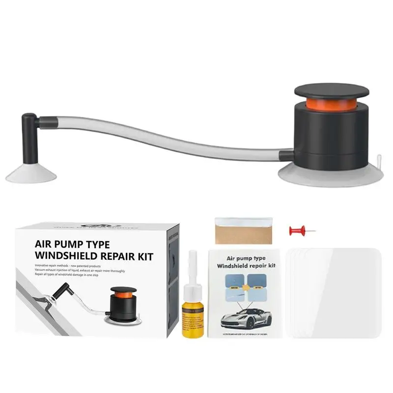 

Car Glass Repair Kit Automotive Glass Nano Repair Fluid Air Pump Type Car Windshield Repair Cracked Glass Repair Kit Quick Fix