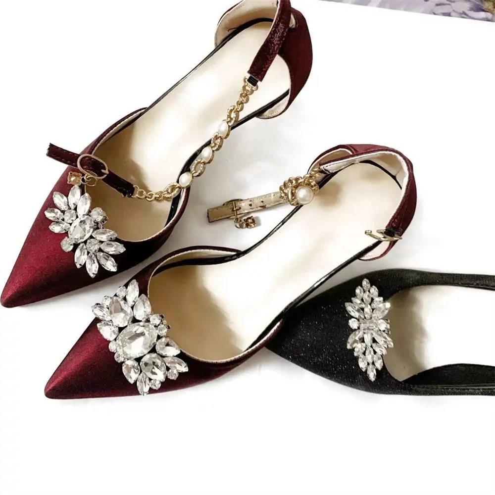 1PC Shiny Rhinestones Shoe Clips Crystal Removable Bride Shoes Decoration Charm Buckle Lady