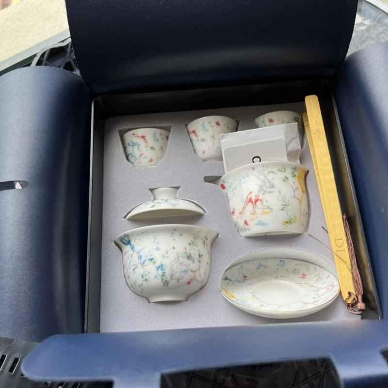 Dio Chinese Ceramic Tea Set Purses Gift Set Exquisite Porcelain Upscale Business Gifts