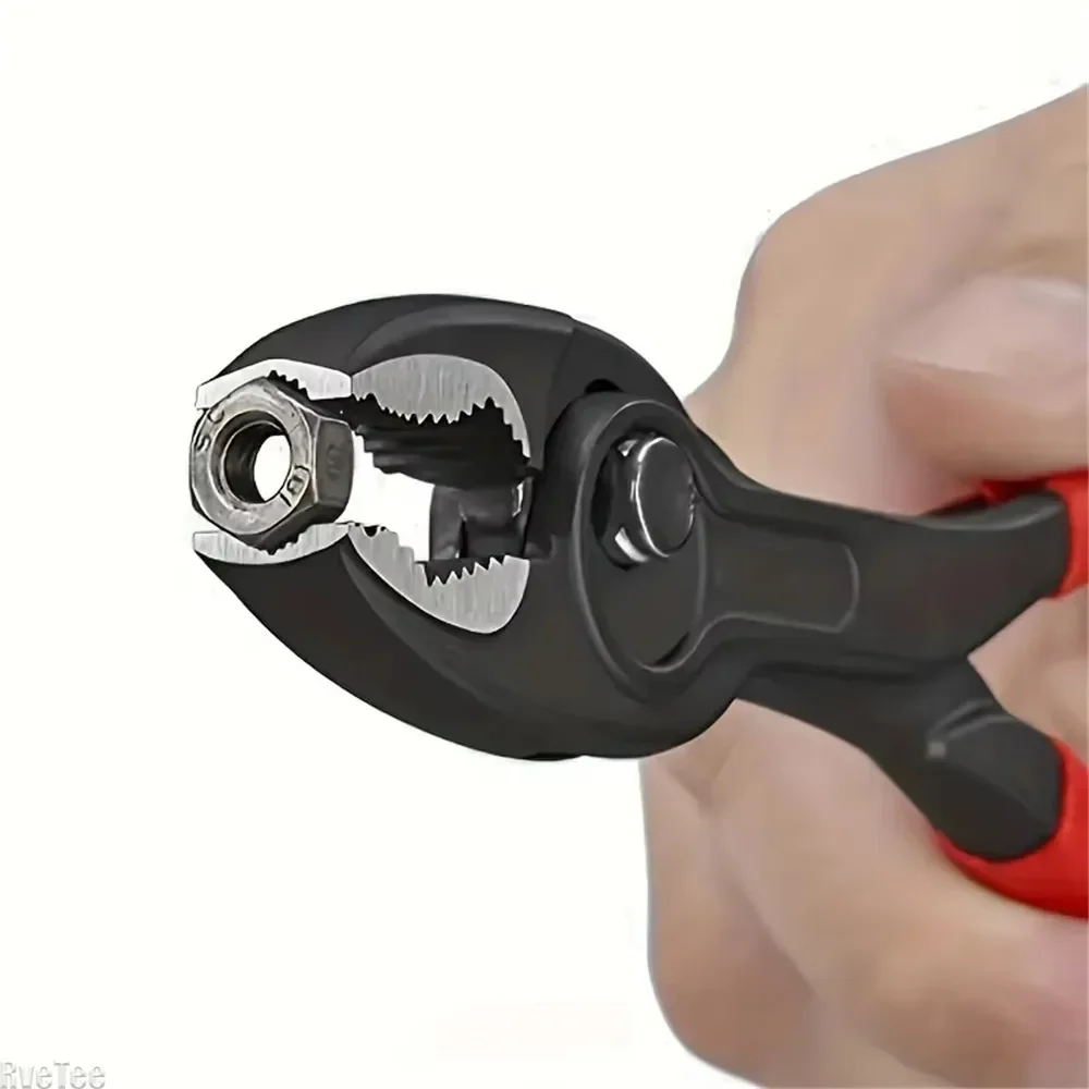 8-Inch Snap-Ring Stainless Steel Pliers Multi-Function Quick Adjust Home Repair Pliers Large Opening Pipe & Wire Hand Tool 2