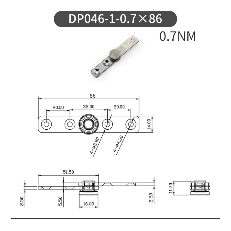 FASOUCOTH Stainless steel Constant Torqueone-word Damping 360 Degree Rotary Shaft Positioning Concealed Hinge stainless steel hinges