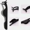 Stainless Steel Eyelash Extension Tools, Curved Eyelash Tweezer, False Eyelashes Applicator Tweezer, Lash Brush 6