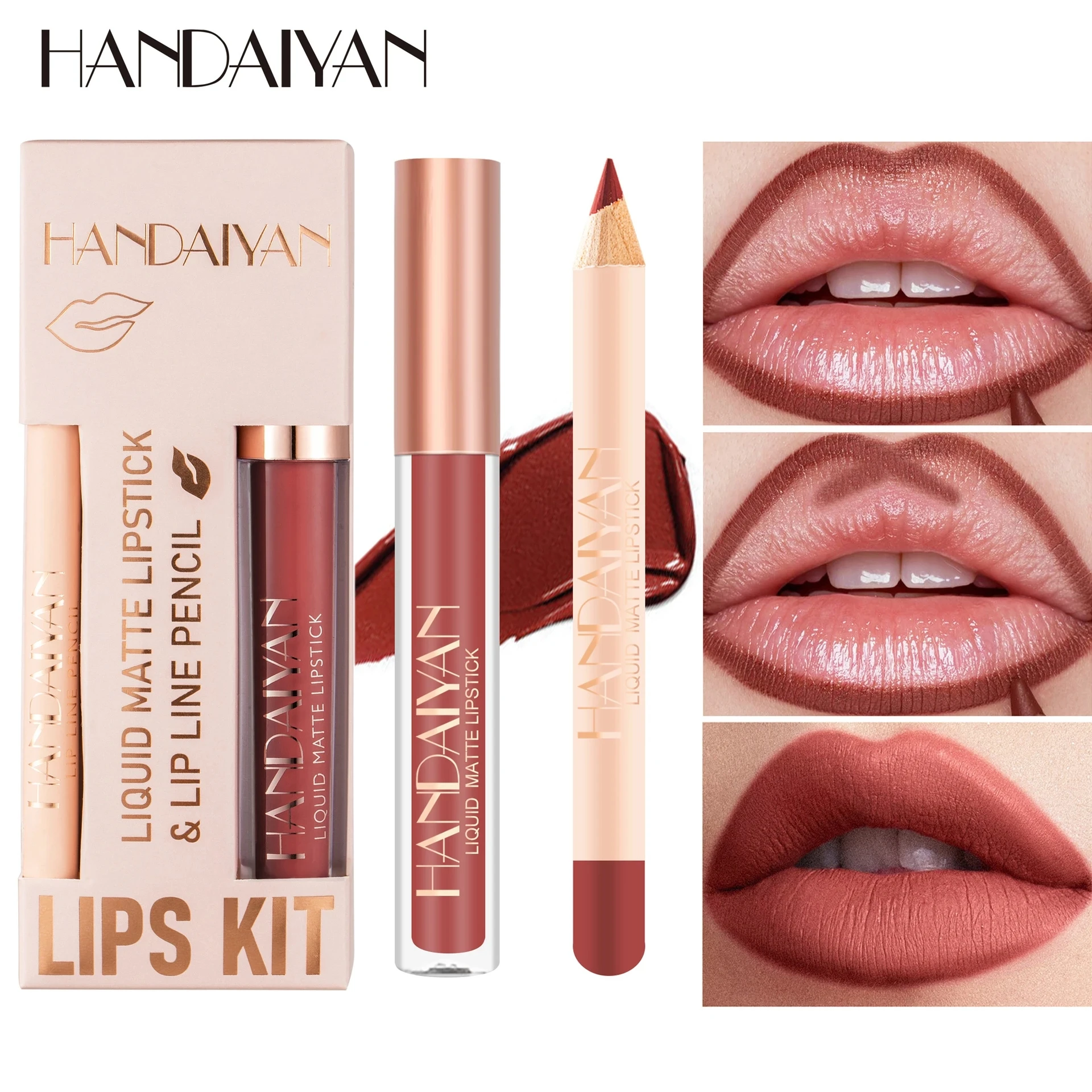 12 Color Lips Kit Liquid Matte Lipstick & Lipliner Pencil Waterproof