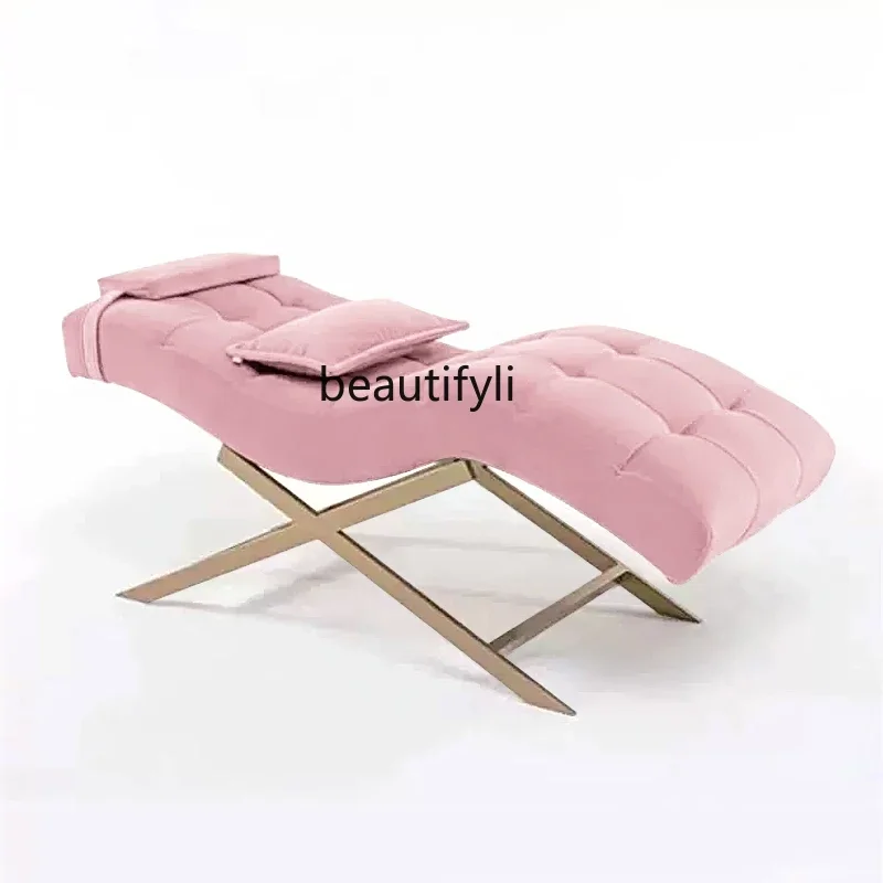 

2024 New S-Type Facial Bed Manicure Face Washing Eyelash Tattoo Embroidery Beauty Salon Special Bed