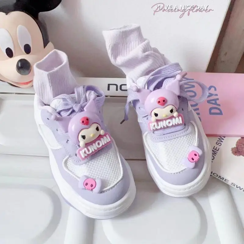 

Sanrio Y2K Kuromi Kids Sneakers Cartoon Summer Casual Mesh Shoes Cute Loose Breathable Outdoor Shoes Anime Sandals Girl Gift