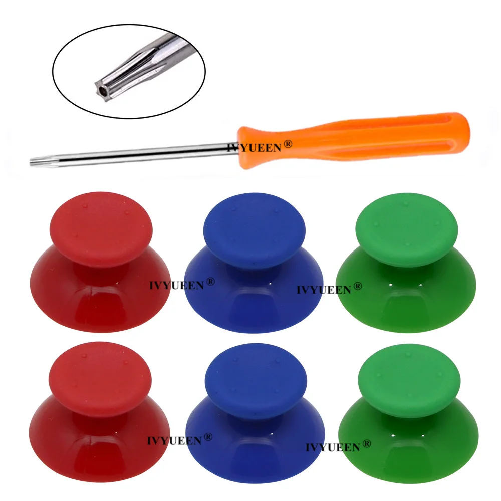 Ivyueen Nero Grigio 3D Stick Analogico Per Xbox 360 Controller Thumbstick Tappi Per X Box 360 Gamepad Joystick Parti Di Riparazione Con Lo Strumento
