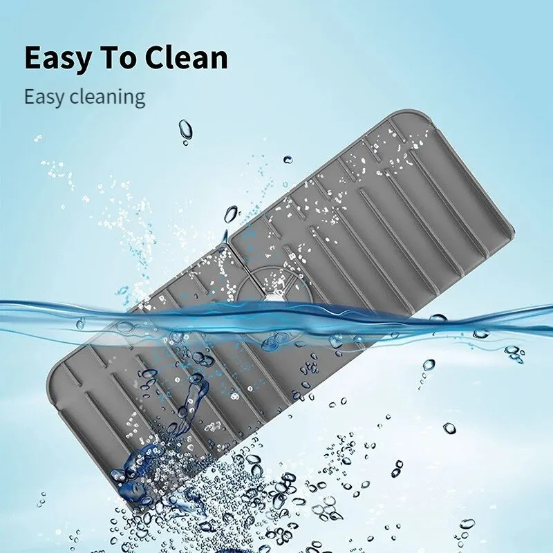 Silicone Faucet Mat Dish Soap Sponge Holder Kitchen Sink Kitchen Countertop Drying Mat Bathroom Sink Splash Guard sink sponge holder
