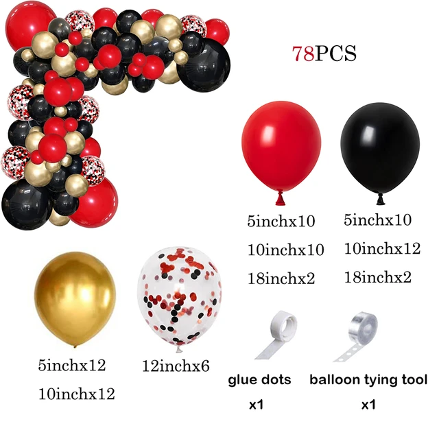 Kit d'arche de guirxiété de ballons noirs et dorés, ballons en aluminium,  décorations de fête d'anniversaire, mariage pour adultes, décoration de  fête de remise des diplômes