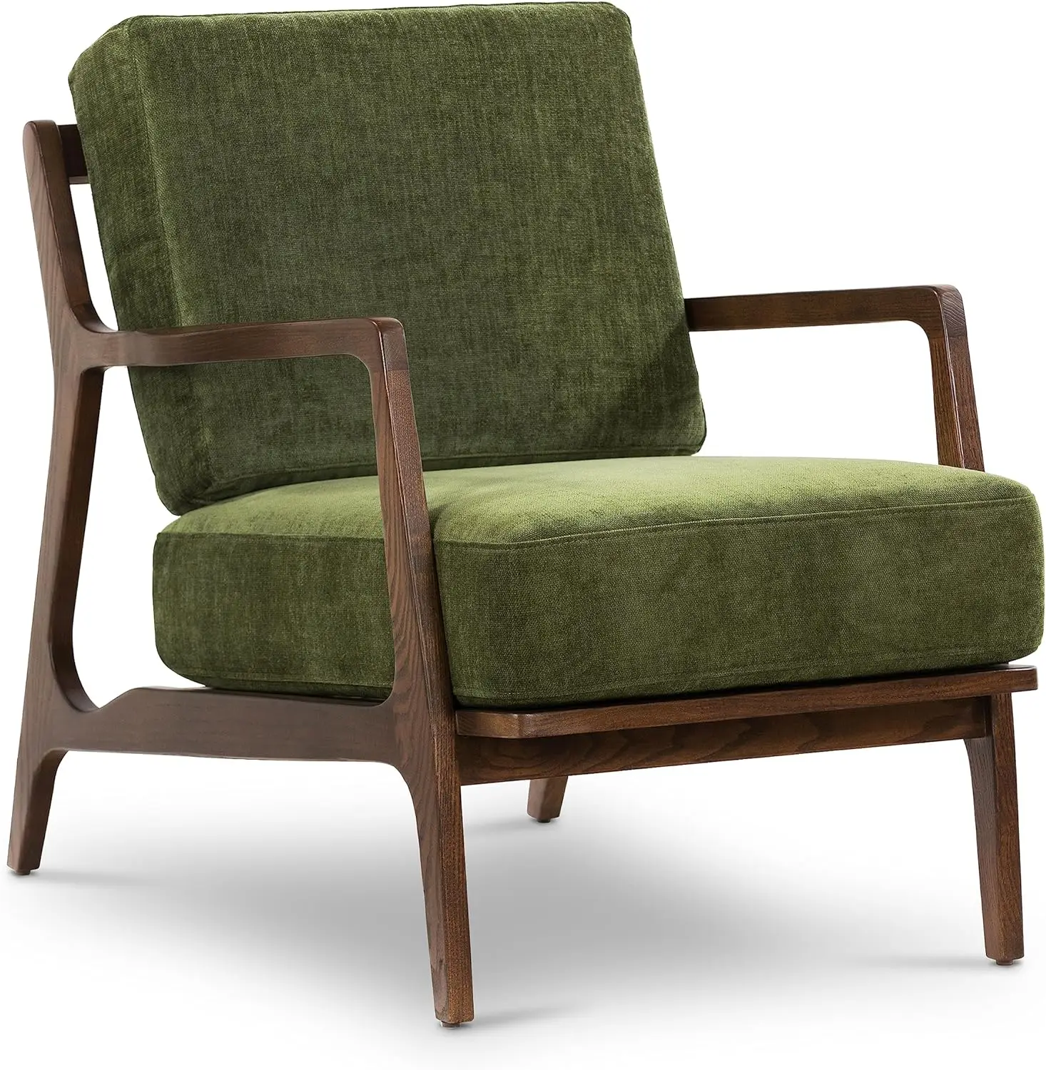 

POLY & BARK Verity Lounge Chair, Single, Distressed Green Velvet