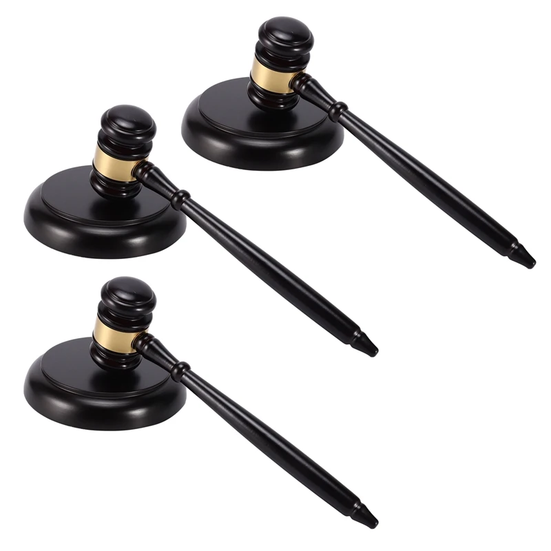 

3X Wooden Judge's Gavel Auction Hammer With Sound Block For Attorney Judge Auction Handwork CNIM Hot