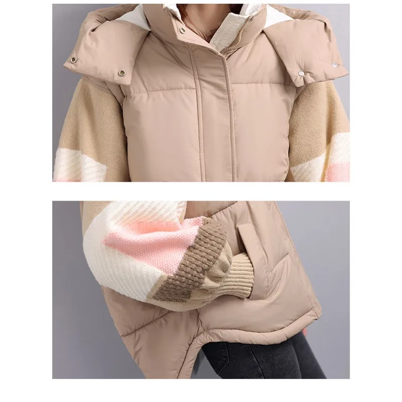 2023 New Women Down Jacket Winter Coat Female Short Parkas Loose Thick Warm Outwear Leisure Time Hooded Versatile Overcoat