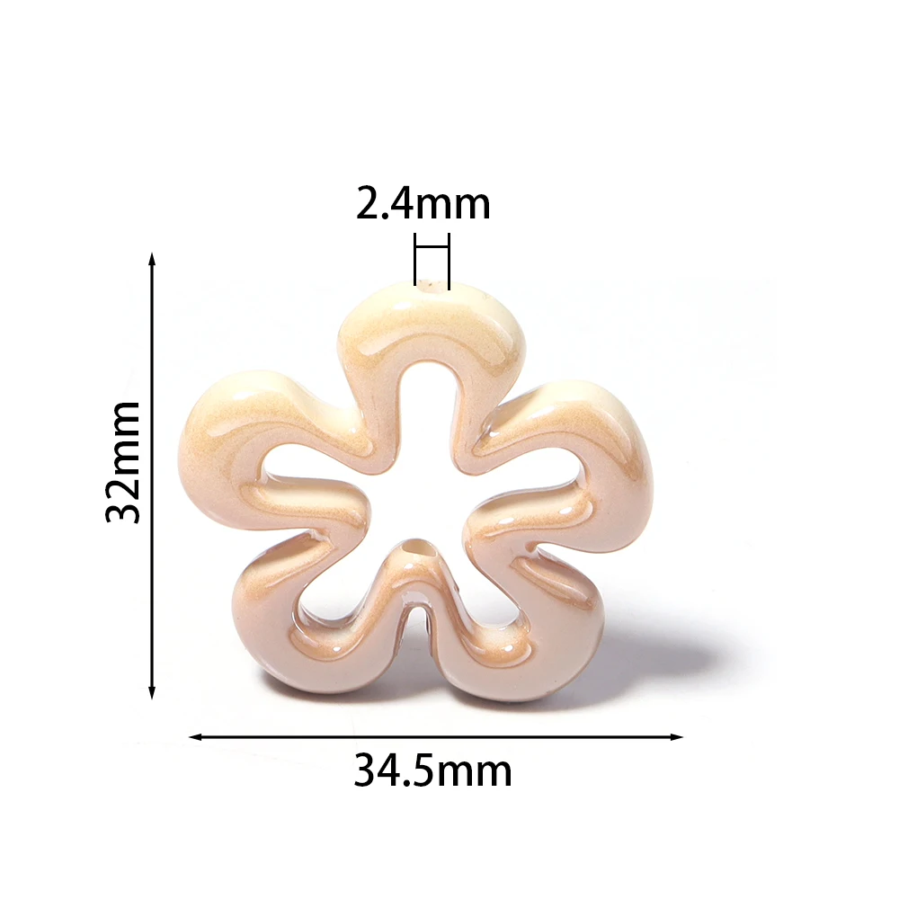 아크릴 속이 빈 그라데이션 컬러 큰 꽃 핸드페인팅 비즈 DIY 장 DIY 핸드메이드 액세서리 재료