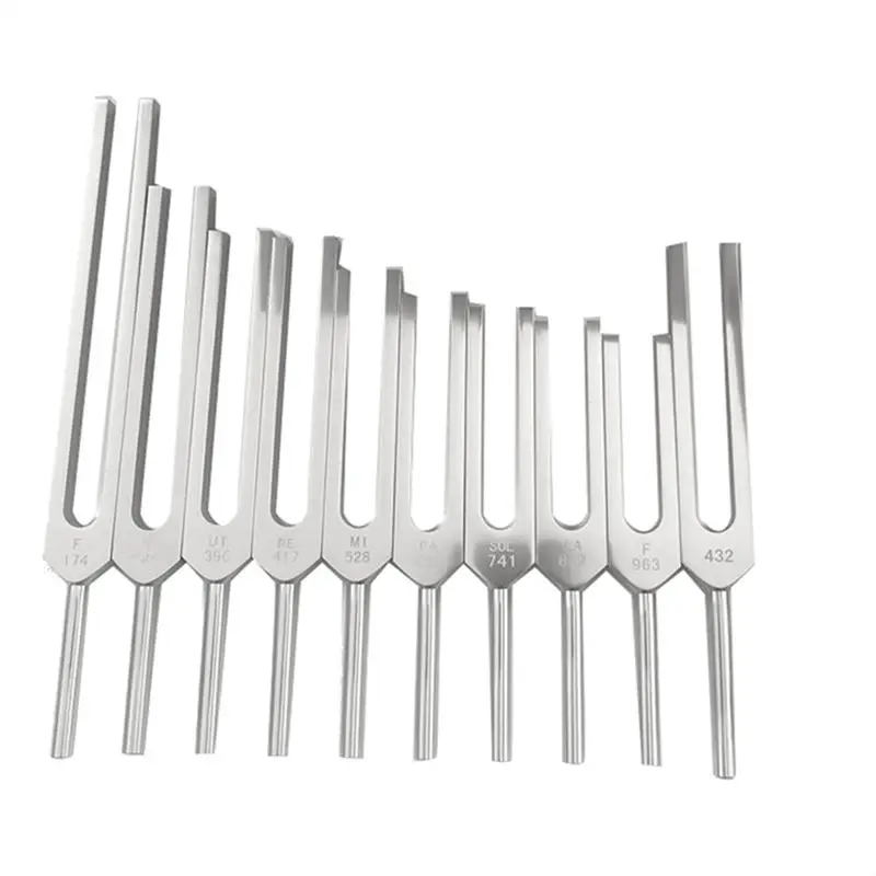 AA81-10 PCS 튜닝 포크 세트, 차크라 사운드 테라피 치유용 튜닝 포크, 신체 건강 유지