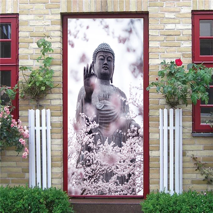 3D Geometric DIY PVC Door Decoration Sticker