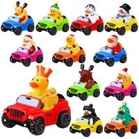 24 Pcs Christmas Jeep Ducks Rubber Ducks, 3.5 Inch Jeep Ducks for Ducking, Jeeps Suitable for 2 Inch Ducks, 12 Christmas Rubber 1