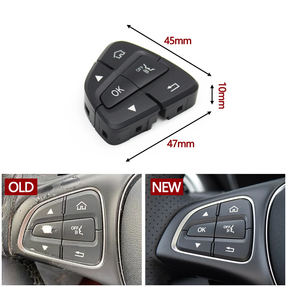 Car Steering Wheel Switch Button Volume Phone Multi-function Switch Buttons For BENZ C GLC Class C180 C200 C300 GLC300 W205 W253 steering wheel switch