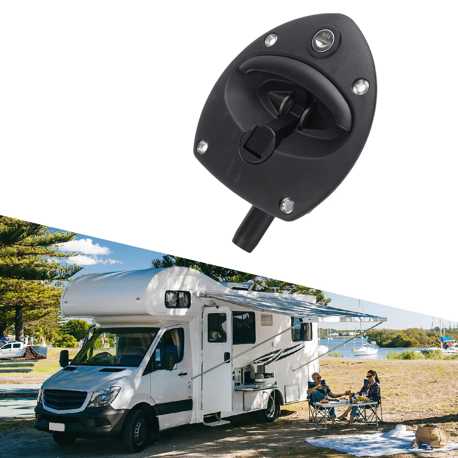 406 0972 01 RV Generator Door  T Handle with 2 Keys 0406 0972 01 Convenient  Replacement for  Generator