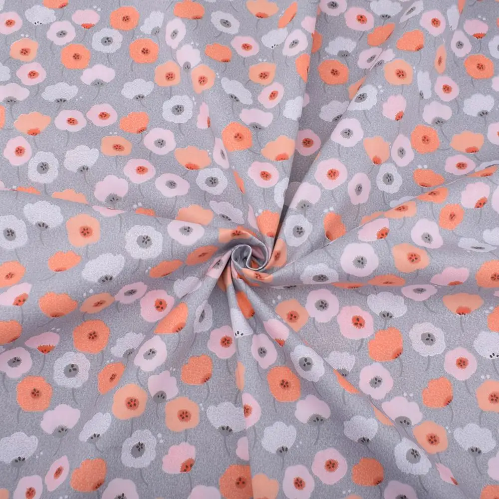 Chainho,Printed Twill Weave Cotton Fabric,DIY Sewing Quilting Material,Patchwork Cloth,8 Designs Brown Series,2 Sizes,15C327