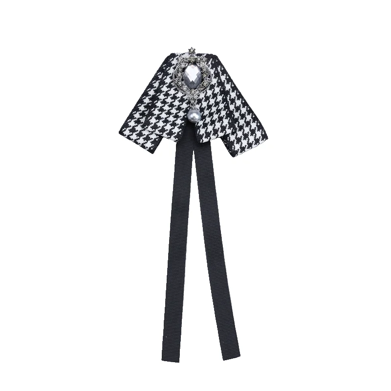 Handgemachte Neue Retro Band Frauen Lange Bowtie Diamant Mädchen Bowknot Fliege Krawatte Kristall Brosche Pin Mode Schmuck Zubehör – Detail 18
