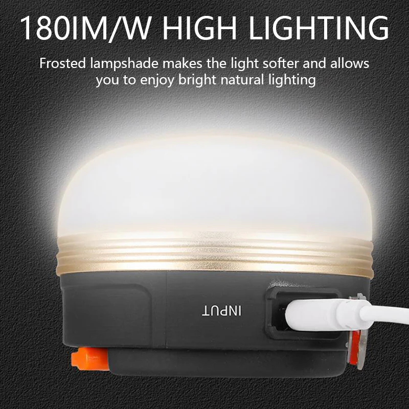1800mAh USB Rechargeable Portable Flashlight camping light portable flashlight portable lanterns camping lamp camping lantern Camping Equipment Lights LED Lantern Table Lamp Outdoor Hiking Night Hanging
