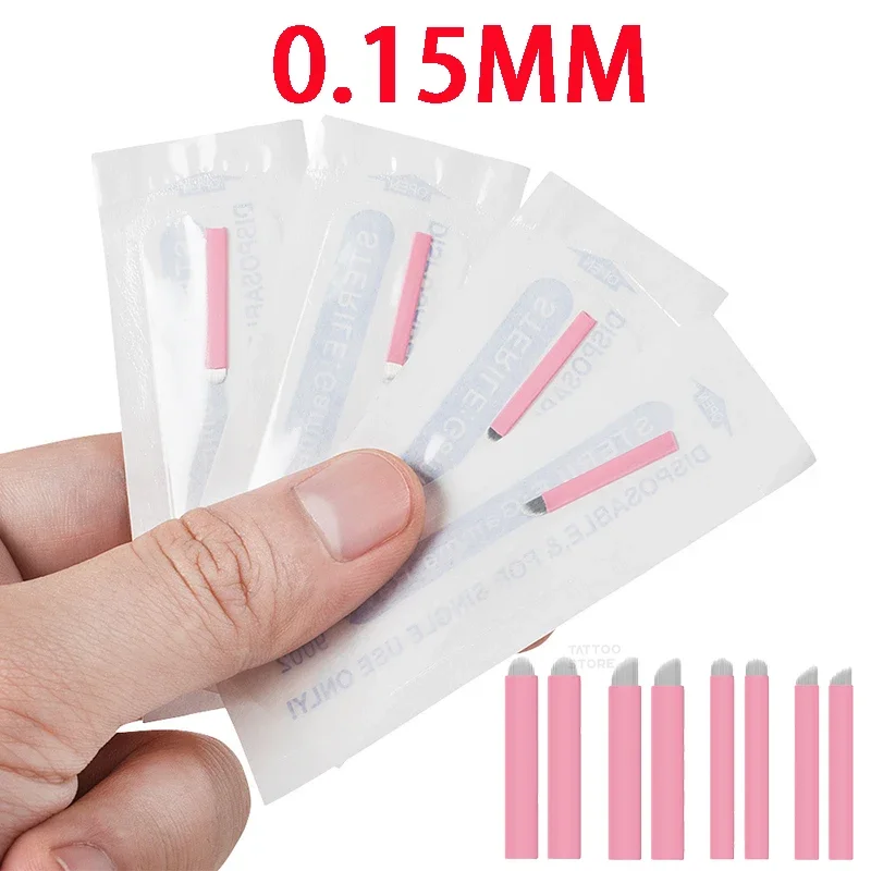 50 шт., иглы для микроблейдинга, 0,15 мм