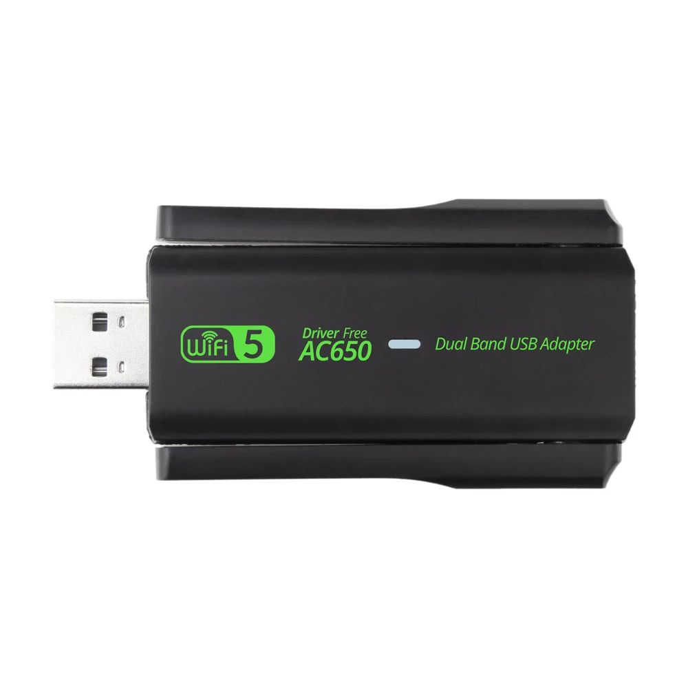 듀얼 밴드 USB wifi 650Mbps 어댑터 2.4GHz 5GHz WiFi 2 안테나 PC 미니 컴퓨터 600Mbps 네트워크 카드 수신기