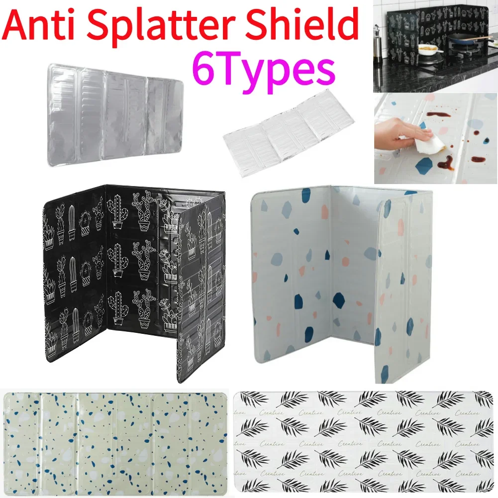 Kitchen Splatter Screen Kitchen Splash Guard Anti-Splashing Stove Oil Baffle Plate Foldable Kitchen Oil Proof Shield Aluminum Foil Cooking Baffle Splash Guard Board Stove