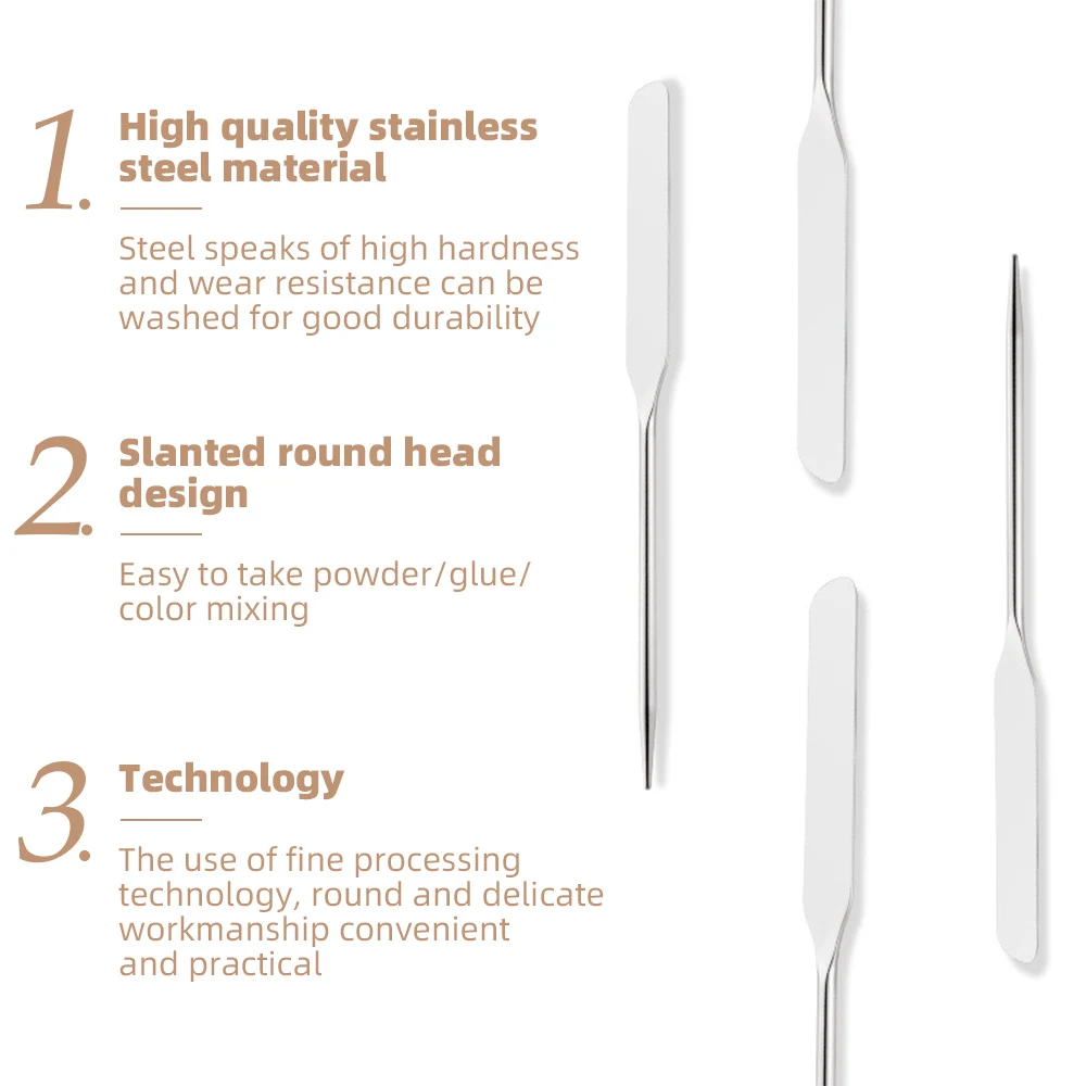 Makeup Tools Makeup Mixing Tool Beauty Supplies Stainless Steel Makeup Spatula Mixing Stick Foundation Eye Shadow Cream Pigments Mixing Tool Cosmetic MakeUp Toning Sticks