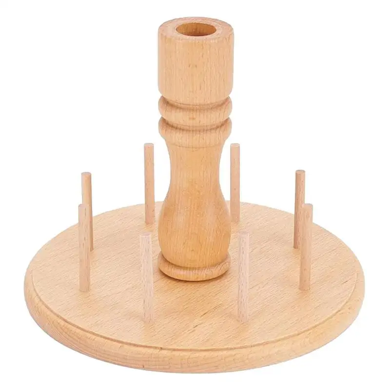 

Wood Yarn Holder Classic Thread Spool Storage Rack Spinning Ball Winder Yarn Dispenser For Bobbin Sewing Crocheting Knitting