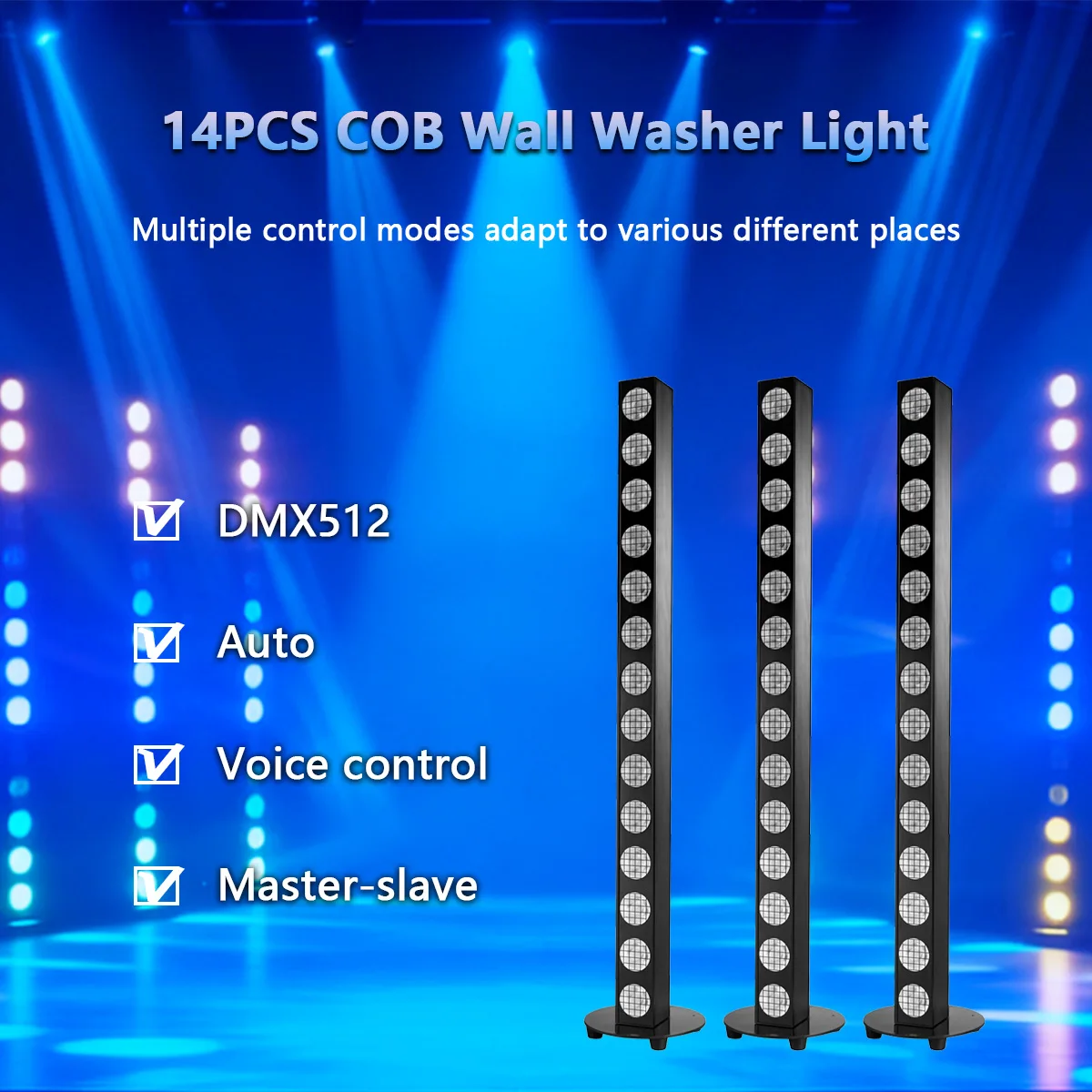 14X20W RGBW COB LED Wall Washer Light Horse-Race Effect Stage Light DMX Backgrou