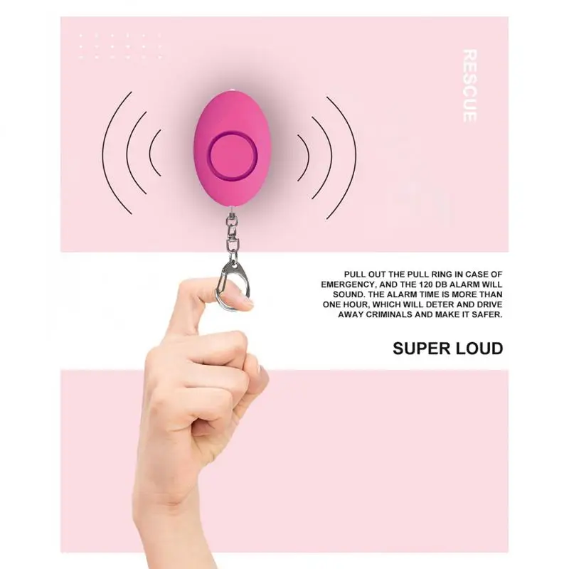 

Self Defense Alarm 120dB Egg Shape Girl Women Security Protect Alert Personal Safety Scream Loud Keychain Emergency DefenseAlarm