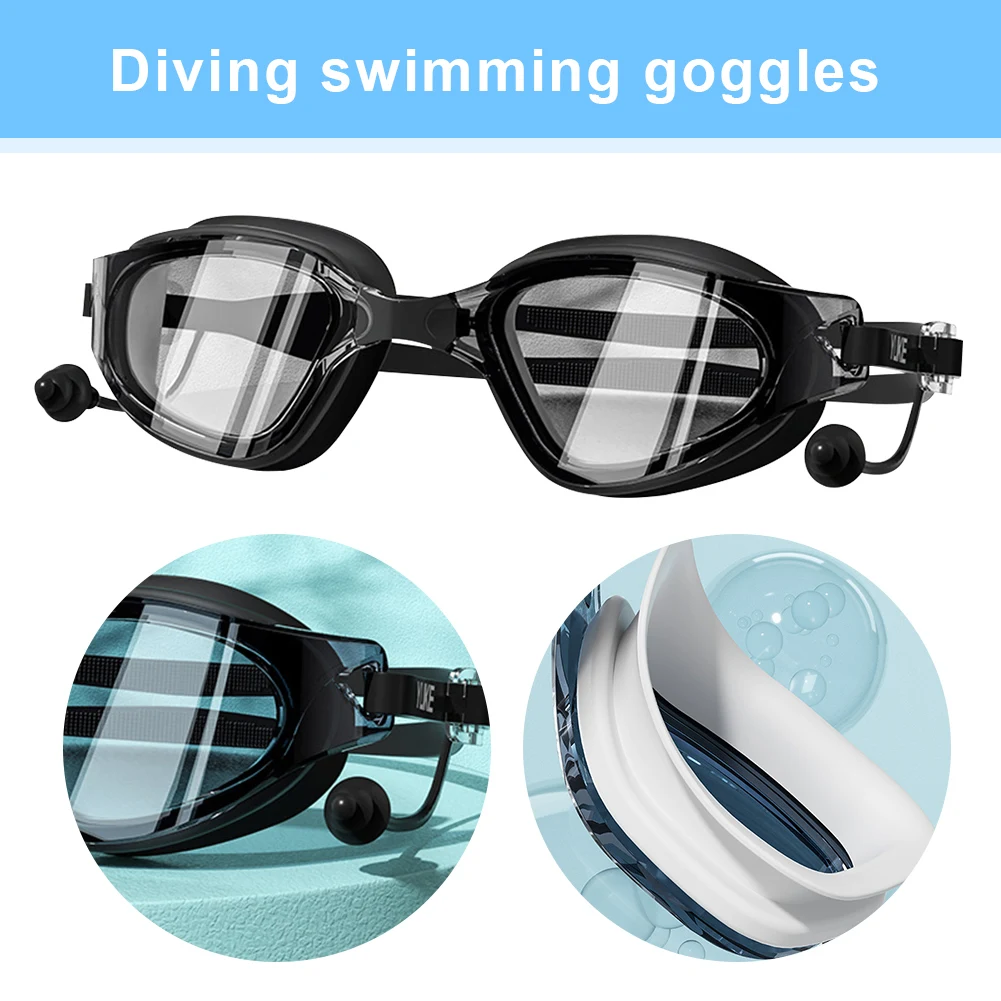 Anti-Fog Swimming Goggles No Leaking Swimming Glasses Wide View Swim Glasses Adjustable for Men Women Youth Teen