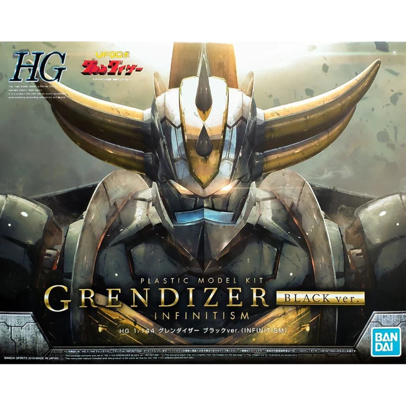 Bandai Original Anime Figure Hg 1/144 Ufo Robot Black Gold Grendizer Gundam Chart Out Of Print Rare Spot Kids Modello Assemblato