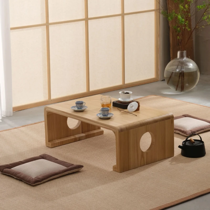 

AOLIVIYA Official New Simple Kang Table Low Table Solid Wood Tatami Tea Table Japanese Style Bay Window Zen Tea Balc