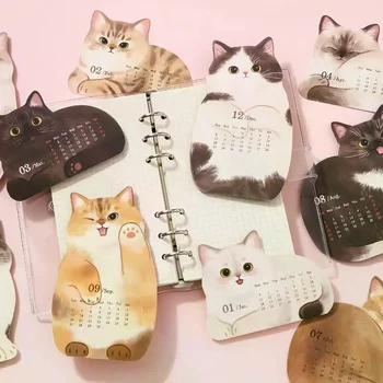 2026 Cute Cat Dog Series Calendario da tavolo Pianificatore da tavolo Agenda annuale Organizzatore Memo Note per Home Office School Agenda giornaliera