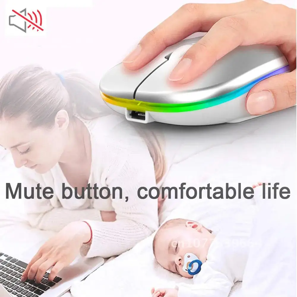 

Mouse Wireless Rechargeable Computer Mouse Bluetooth Ergonomic Mouse USB Silent Mouse With RGB Backlight Mice For Laptop PC iPad