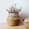 Macrame Home and garden kitchen accessories storage Organizer seagrass storage wicker basket storage basket flower pot basket 1
