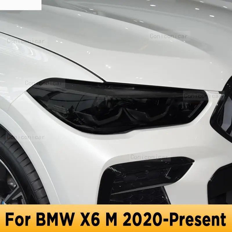 

Car Headlight Tint Anti-Scratch Smoked Black Protective Film Self Healing TPU Stickers For BMW X6 M G06 2020-Present Accessories