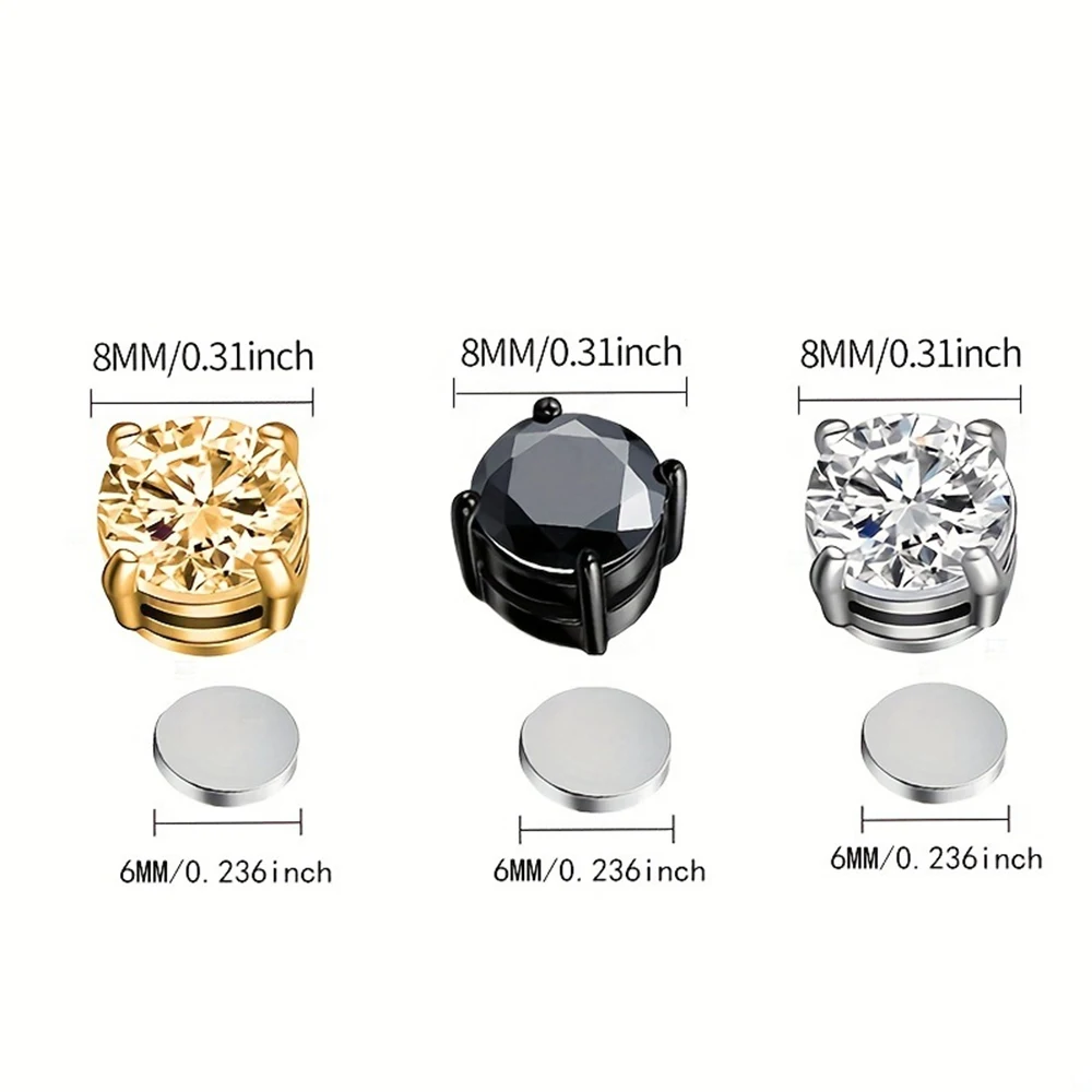 Crystal Magnetic Clip Ear Stud - Detail View 3