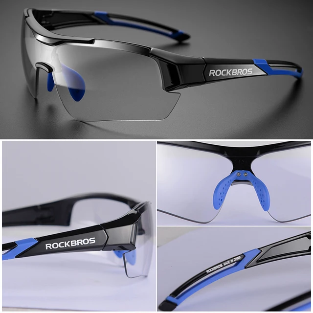 ROCKBROS의 Photochromic 선글라스는 사이클링 자전거 안경으로, UV400 MTB 로드 자전거 고글로도 사용할 수 있습니다.