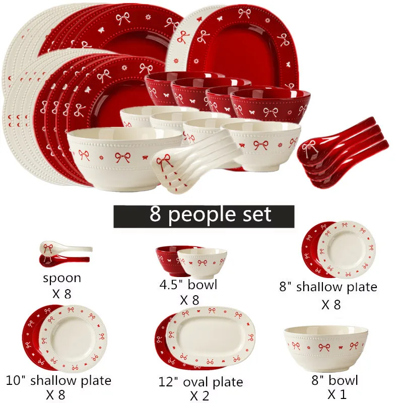 Bow Ceramic Dinnerware Set 6