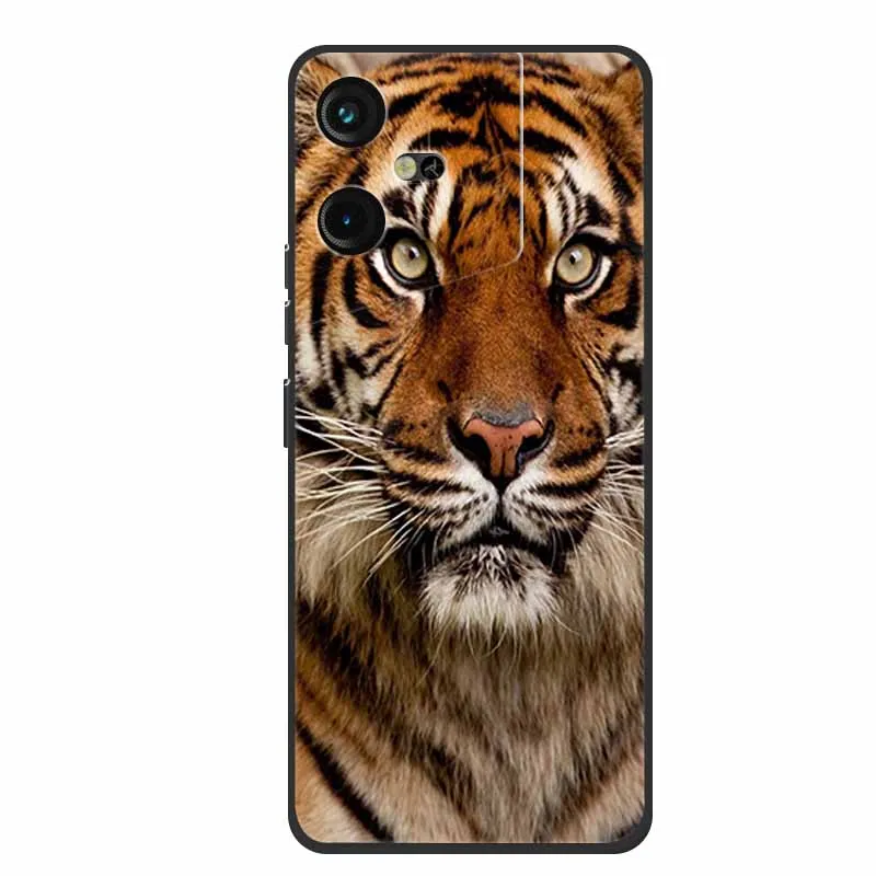 Luxury Soft Silicone TPU Phone Back Cover with Animal Wolf Design