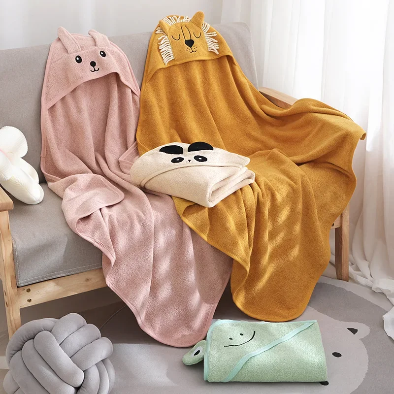 Personalized Embroidery Baby Cape   Custom Name Children's Bath Towel Cloak Quick-Drying Coral Velvet Robe Cape Darling Hooded 2